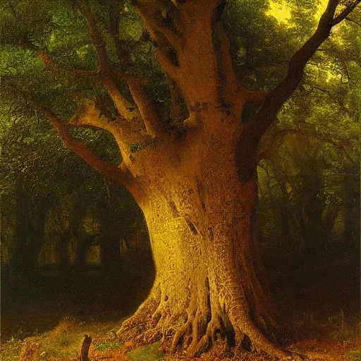 Image similar to a wise old oak by albert bierstadt