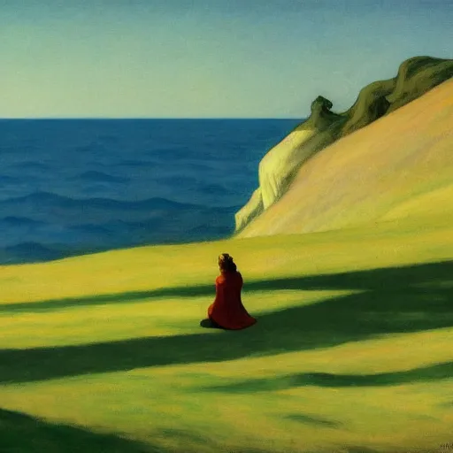 Image similar to the fellowship of the ring, painted by edward hopper, 4 k