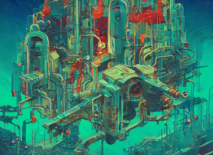 Prompt: biopunk kingdom by android jones and petros afshar, tom whalen, james gilleard