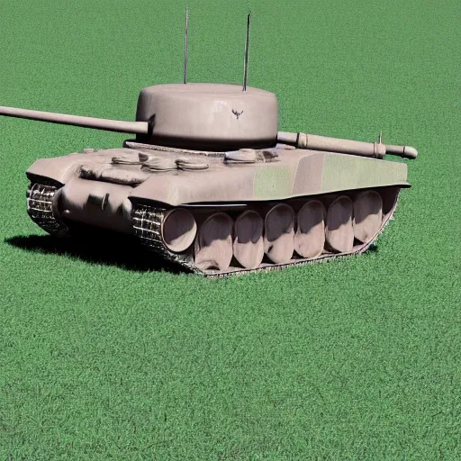 Prompt: a tank in a field
