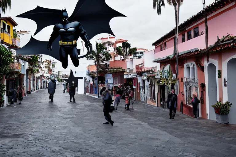 Image similar to Cinematography batman in La Laguna in Tenerife by Emmanuel Lubezky