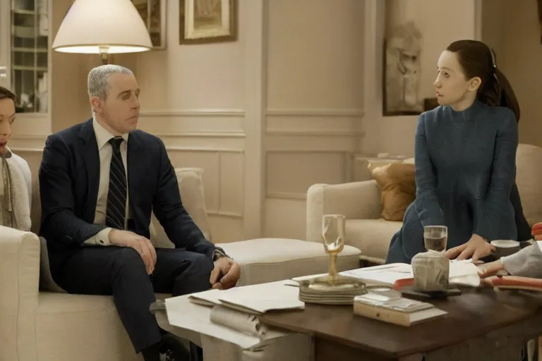 Prompt: still frame of the hbo tv show succession ( 2 0 1 9 )