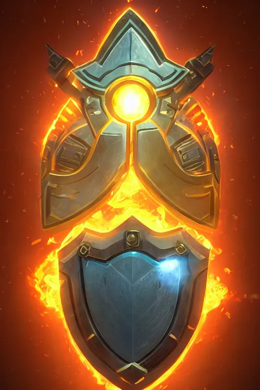 Image similar to shield fantasy epic legends game icon stylized digital illustration radiating a glowing aura global illumination ray tracing hdr fanart arstation by ian pesty and katarzyna da „ bek - chmiel