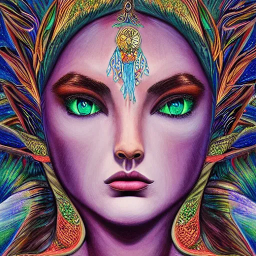 Prompt: Colored pencil art, Goddess Gaia, highly detailed, artstation, MasterPiece, Award-Winning, Caran d'Ache Luminance