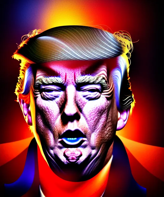 Prompt: hyperrealistic mixed media painting of Donald Trump as a crazy rock star, dimly lit arena, stunning 3d render inspired art by P. Craig Russell and Barry Windsor-Smith + perfect facial symmetry + dim volumetric lighting, 8k octane beautifully detailed render, post-processing, extremely hyperdetailed, intricate, epic composition, grim yet sparkling atmosphere, cinematic lighting + masterpiece, trending on artstation, very very detailed, masterpiece, stunning