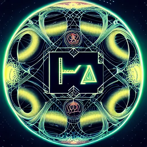 Image similar to ultra detailed scifi design with black background of the the letter A in a generative 3D style on a disk, Grotesk font, Graphic Design, uppercase letter, fungal, mycelium, intricate concept art, triadic color scheme, by alphonse mucha and Mandelbrot, octane render, 4k, behance, dribbble, alphabet challenge, organic, spores