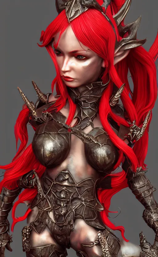 Image similar to Gothic elf princess in red dragon armor, bronze statue, unreal engine, high detailed