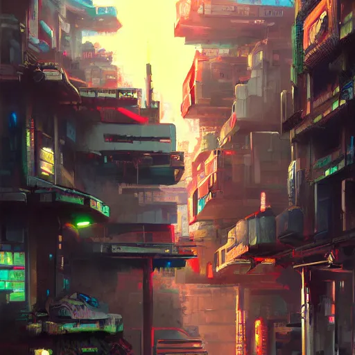 Image similar to cyberpunk favela landscape, digital painting, ultradetailed, artstation, oil painting, ultradetailed, artstation