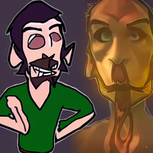 Prompt: cartoon Asmongold the twitch streamer