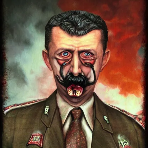 Prompt: igor ivanovich strelkov became a bloody lovecraftian degenerate abomination, photo - realistic, color image, 2 k, highly detailed, bodyhorror, occult art