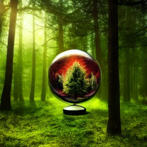 Prompt: forest in a magic sphere