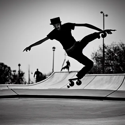 Prompt: abe lincoln skateboarding, sports photography,