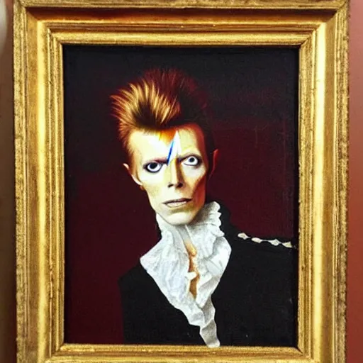 Prompt: David Bowie, 18th century painting