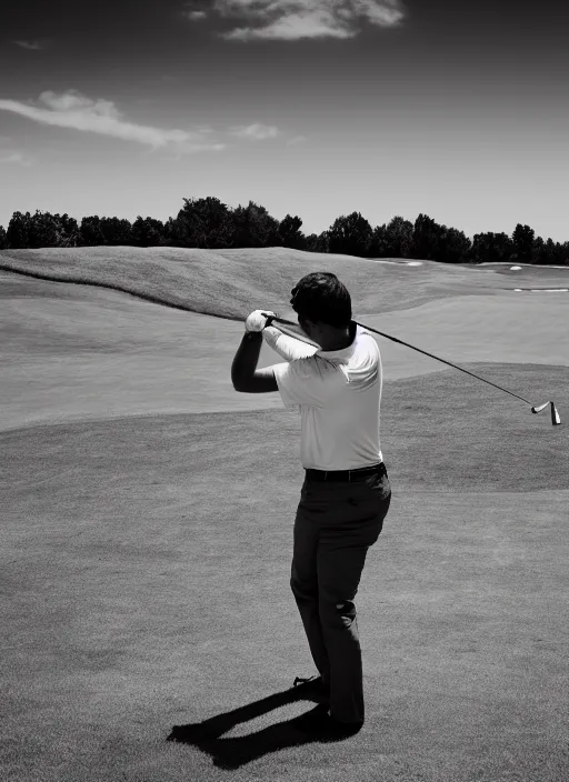 Image similar to golfing black and white portrait white sky in background