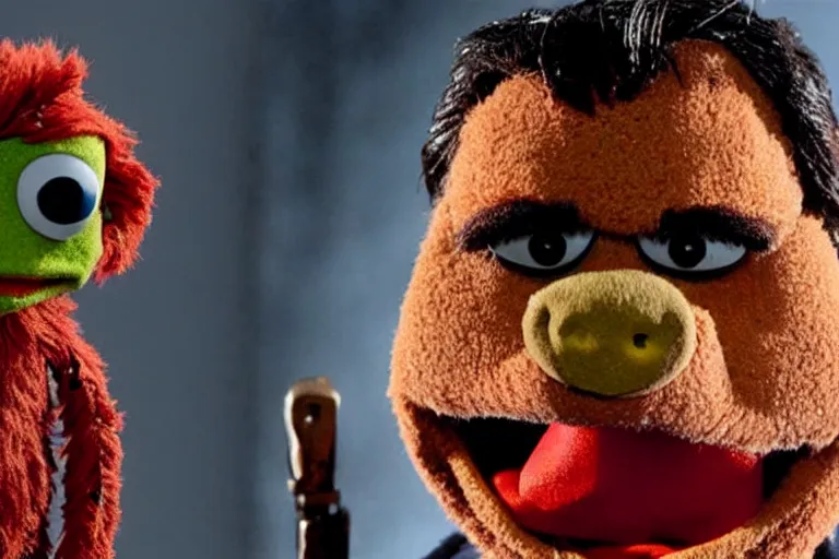 Image similar to Bruce Campbell as Ash in Evil Dead muppets