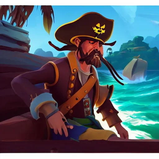 Image similar to painting jack the pirate on sea of thieves game avatar hero smooth face median photoshop filter cutout vector behance hd by jesper ejsing, by rhads, makoto shinkai and lois van baarle, ilya kuvshinov, rossdraws, illustration, art by ilya kuvshinov and gustav klimt