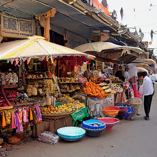 Prompt: old arabian street market