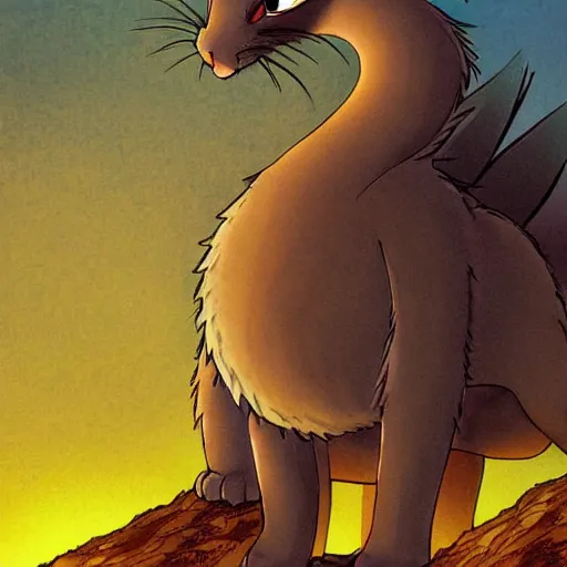 Image similar to catzilla, anime art.