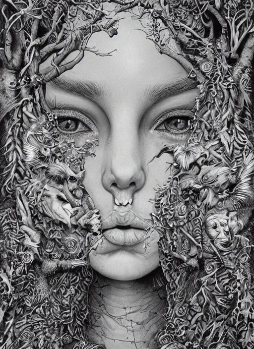 Prompt: Druid goddess painting by Dan Hillier, trending on artstation, artstationHD, artstationHQ, 4k, 8k