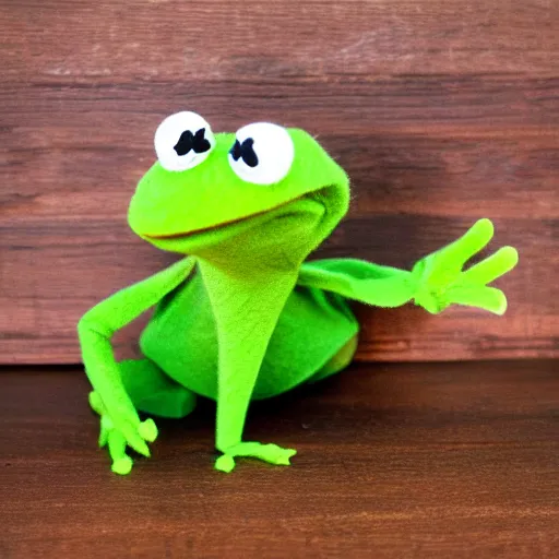 Image similar to kermit the frog sock puppet, 4 k