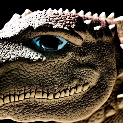 Prompt: close-up photograph of a dinosaur, incredibly detailed, studio lighting, 50mm lens