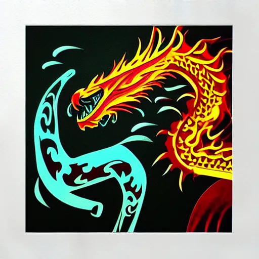 Image similar to “fire breathing dragon, Art Deco”