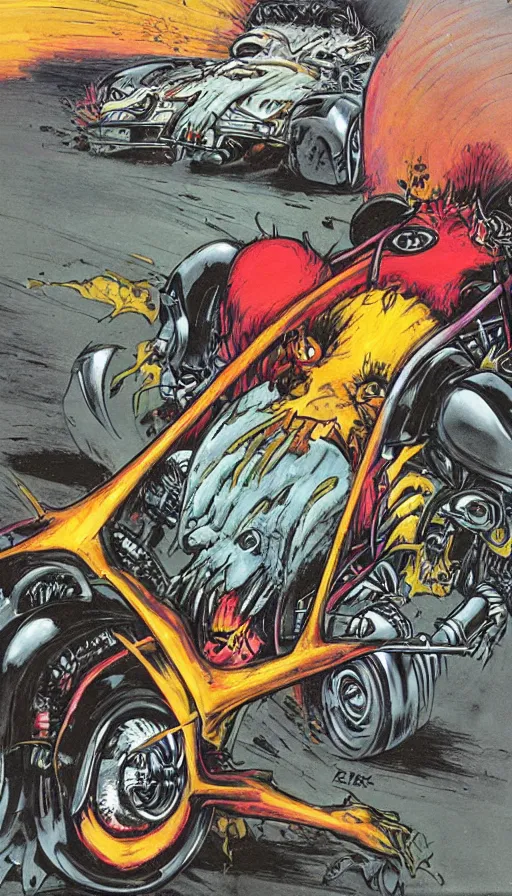 Image similar to rage, by ed roth