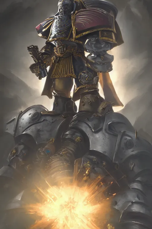 Image similar to armor portrait heros warhammer 4 0 k horus heresy fanart - the primarchs emperor by johannes helgeson animated with vfx concept artist & illustrator global illumination ray tracing hdr fanart arstation zbrush central hardmesh 8 k octane renderer comics stylized