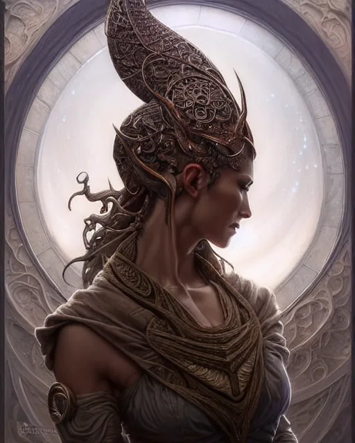 Image similar to front shot of a beautiful mage character, intricate, elegant, highly detailed, centered, (((artstation, concept art, smooth, sharp focus, artgerm, Tomasz Alen Kopera, Peter Mohrbacher, donato giancola, Joseph Christian Leyendecker, WLOP, Boris Vallejo))), mugshot!!!!!, ugly!!!!!!, octane render, nvidia raytracing demo, grainy, muted