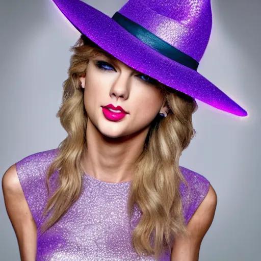 Prompt: taylor swift made of purple ice
