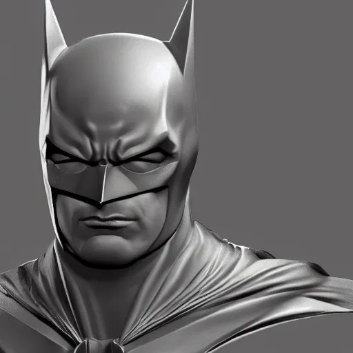 Prompt: batman, concept art by jason a. engle, featured on zbrush central, photorealism, zbrush, lovecraftian, hard surface modeling