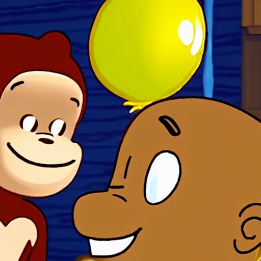 Image similar to curious george at stripclub in fortnite