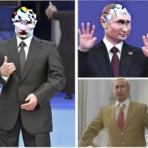 Image similar to Putin looks like a character from JoJo's bizarre adventure