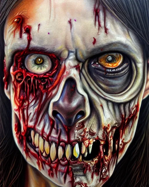 Image similar to a realistic detailed portrait painting of a zombie