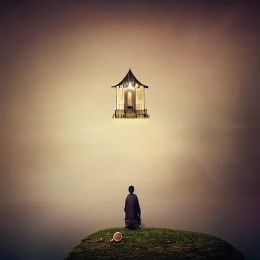 Image similar to A beautiful conceptual art. I was born in a house with a million rooms, built on a small, airless world on the edge of an empire of light and commerce. by Caras Ionut quiet, defined