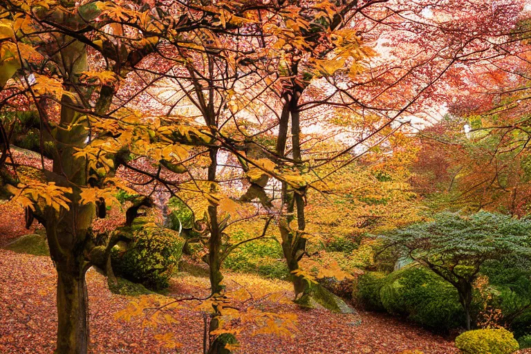 Image similar to fuji 5 0 r 3 5 mm, architectural studio magazine photography, autumn leaves, soft light