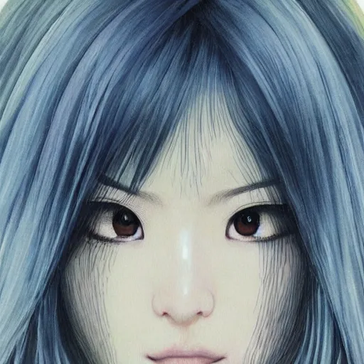 Image similar to Asuka Saito from Nogizaka as the Goddess of Exacto blades looking at you intensely with seductively serious eyes while wearing a head covering. ultra detailed painting at 16K resolution and epic visuals. epically surreally beautiful image. amazing effect, image looks crazily crisp as far as it's visual fidelity goes, absolutely outstanding. vivid clarity. ultra. iridescent. mind-breaking. mega-beautiful pencil shadowing. beautiful face. Ultra High Definition.