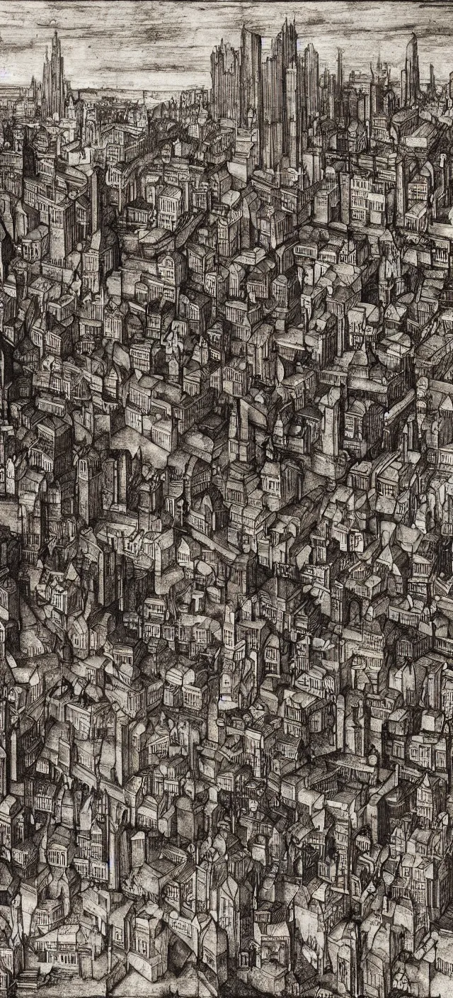 Prompt: a cityscape by albrecht durer