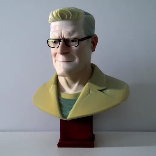Prompt: hank hill marble bust