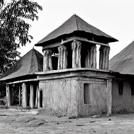 Prompt: pre - colonial traditional architectures of nigeria