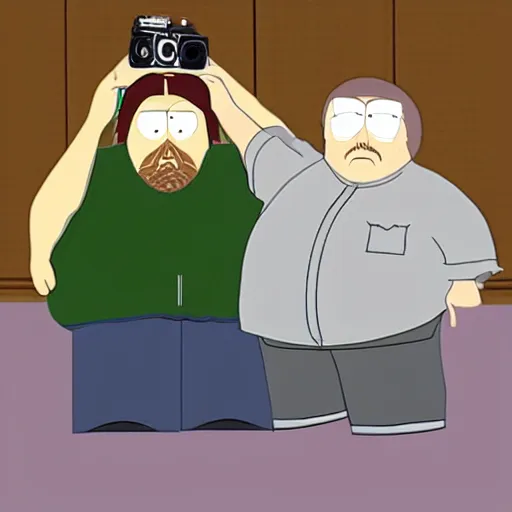 Image similar to the dude from the big lebowski as south park character