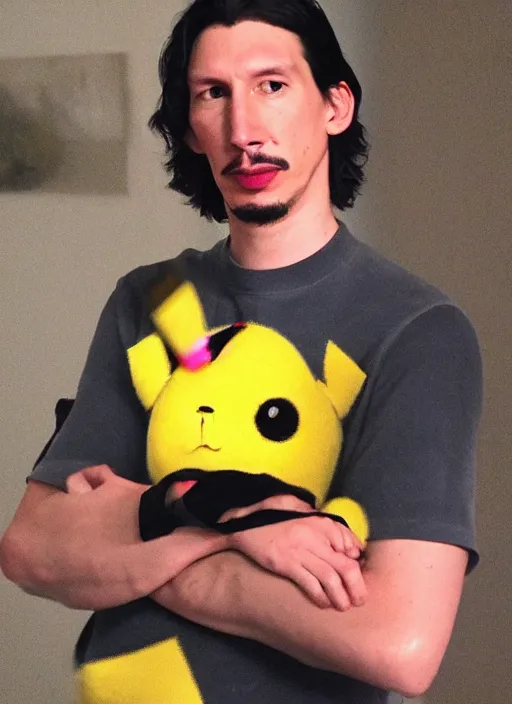 Prompt: adam driver as pikachu