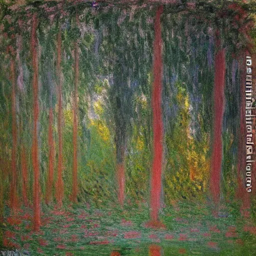 Prompt: A magical forest by Claude Monet