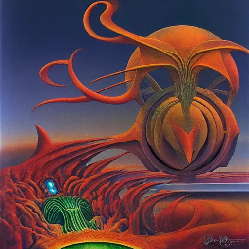 Image similar to divine chaos engine by roger dean, symbolist, visionary