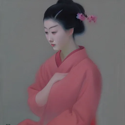 Prompt: yanjun cheng portrait of a geisha