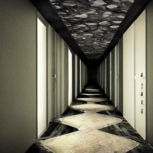 Image similar to a spooky room with infinite mirrors