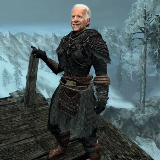 Image similar to joe biden in skyrim