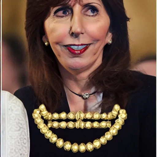 Prompt: cristina!! kirchner!! with gold crown