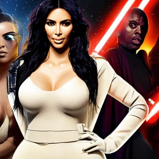 Image similar to kim kardashian in star wars movie poster