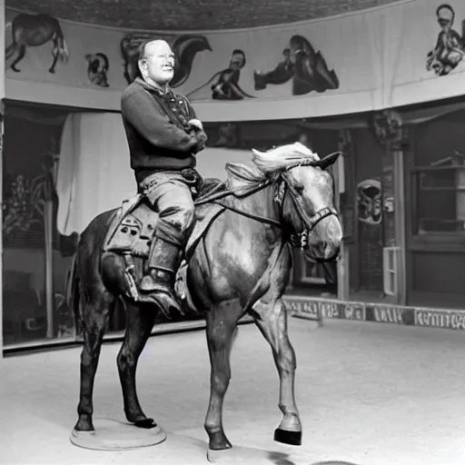 Prompt: john wayne on the merry-go-round